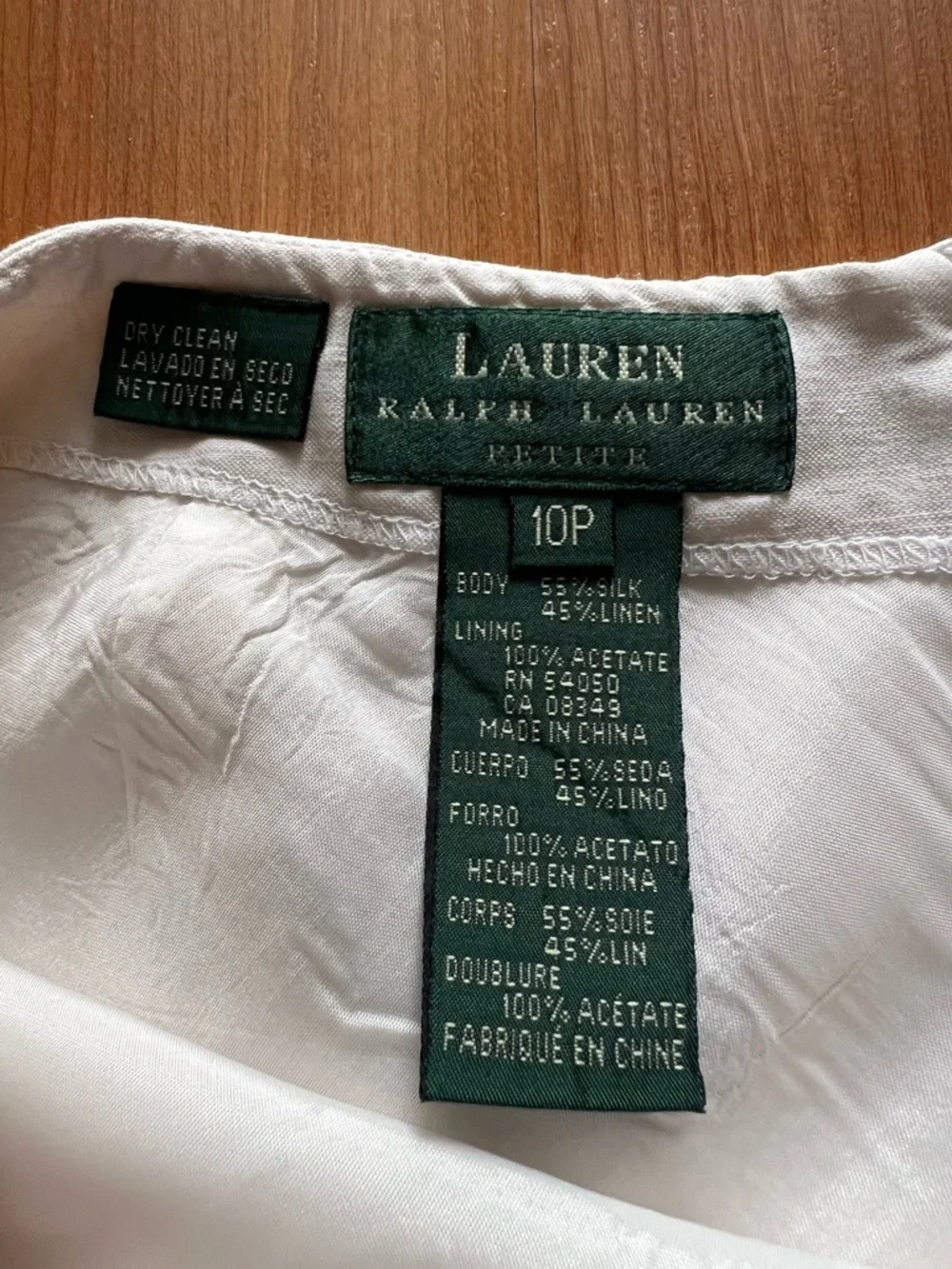 Ralph Lauren Black Label Ivory Silk Linen Ruffle Skirt 10P - Picture 3 of 8